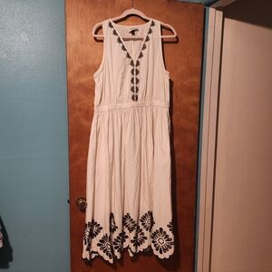 Universal Thread Cream And Black Eyelet Maxi Sundress Sz XL